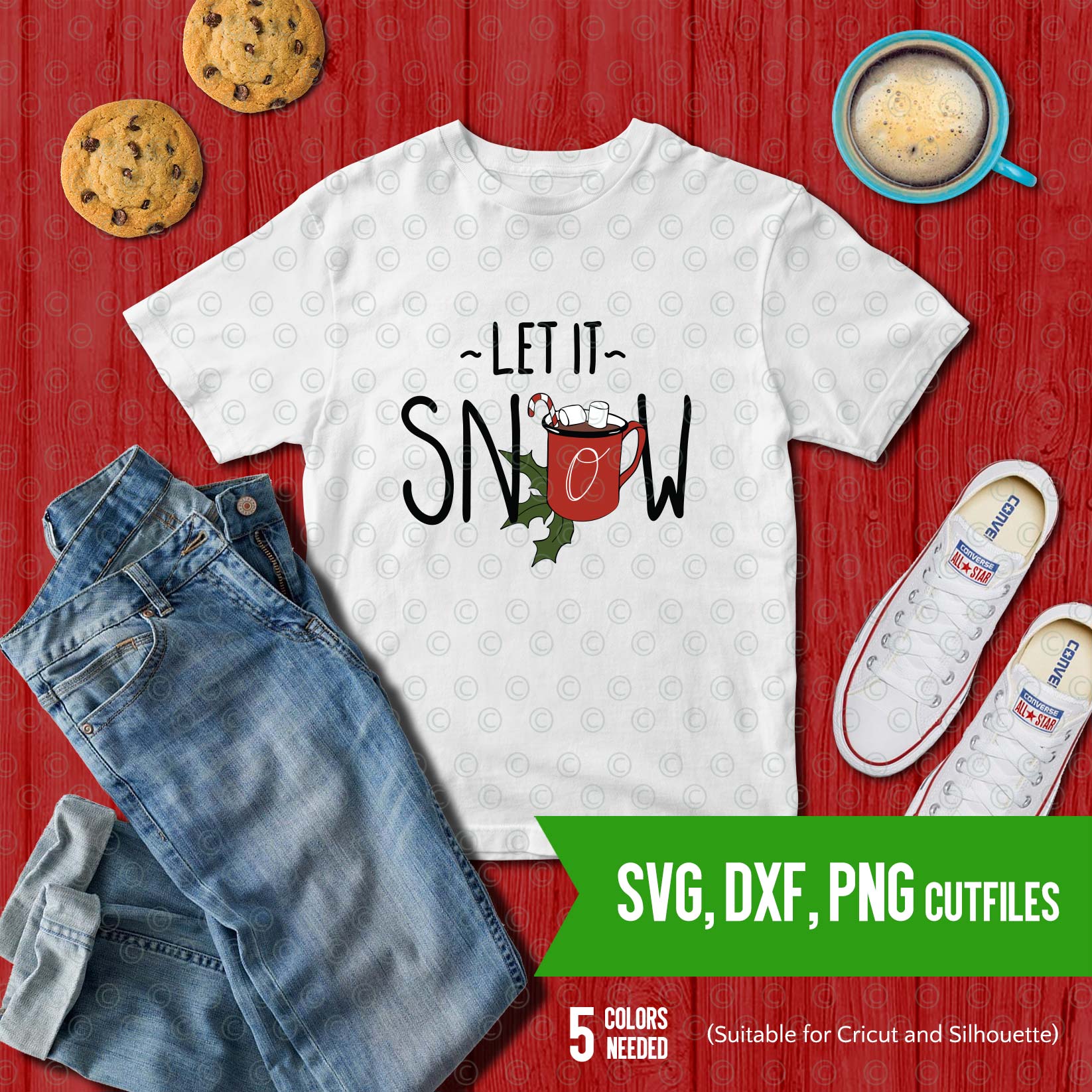 Let it snow SVG DXF PNG Cut file