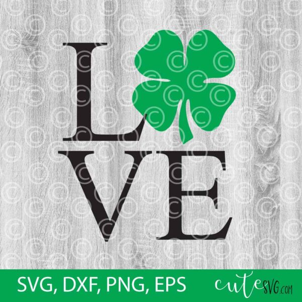 love shamrock svg