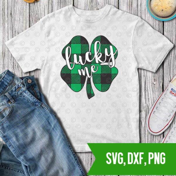 lucky me shamrock plaid svg