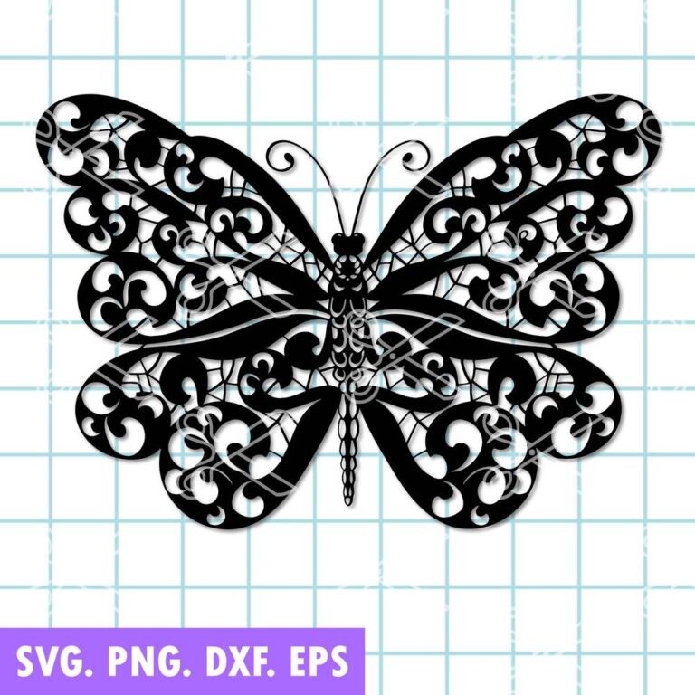 Download Butterfly Mandala SVG, PNG, DXF, EPS - Cutting Files