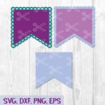 Scalloped banner SVG, EPS, PNG, DXF, Cut Files