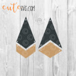 Faux Leather Dangle Earrings SVG, DXF, PNG Cut files