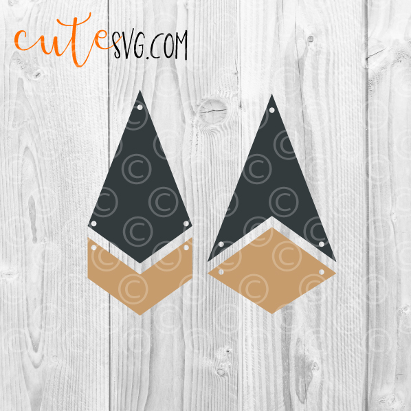 Download Faux Leather Dangle Earrings SVG, DXF, PNG Cut files