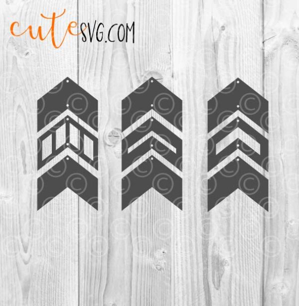 geometric dangle earring templates SVG DXF PNG Cut files