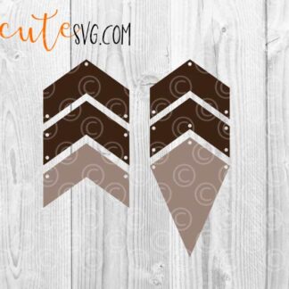 Leather Geometric Dangle Earrings Templates SVG, DXf, PNG