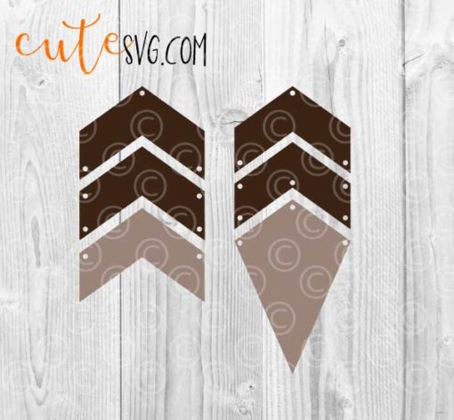 Leather Geometric Dangle Earrings Templates SVG, DXf, PNG