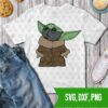 Baby Yoda Mandalorian Quarantine Mask SVG DXF PNG Cut files