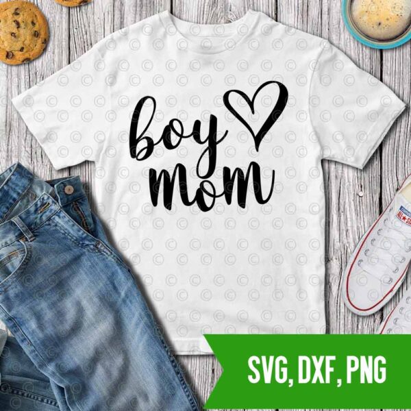 Boy mom heart SVG DXF PNG Cut files
