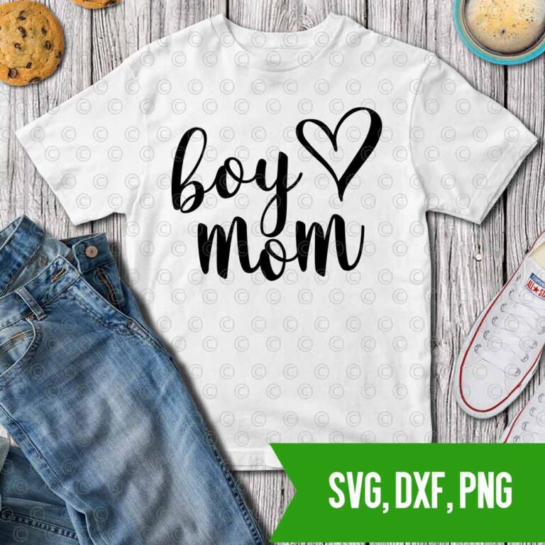 Download Boy Mom Heart SVG DXF PNG Cut files
