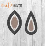 Geometric dangle faux leather earring templates SVG DXF PNG Cutting files