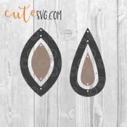 Geometric dangle faux leather earring templates SVG DXF PNG Cutting files
