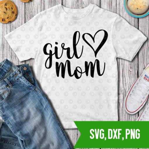 Girl mom heart SVG DXF PNG Cut files