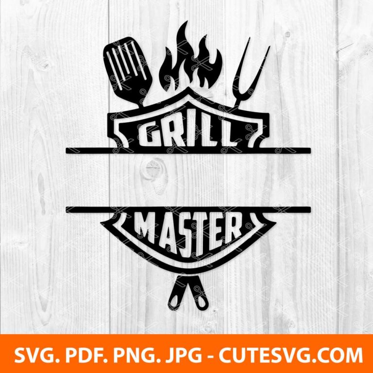 Grill Master SVG, DXF, PNG, EPS, Cut Files - Picnic SVG File - BBQ SVG