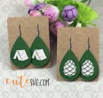 Camping Teardrop Leather Earring Templates SVG, DXF, PNG, Cut Files - Camping Tent Pine Cone SVG