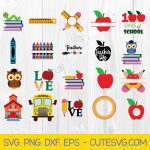 Teacher SVG, PNG, DXF, EPS, Ai, Cut Files - School SVG Bundle - Apple SVG - Pencil SVG