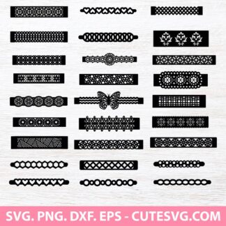 Bracelets Svg Bundle Template Leather Bracelet Svg Bracelet Template