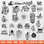 Halloween SVG Bundle, DXF, PNG, EPS, Cut Files - Scary Halloween SVG