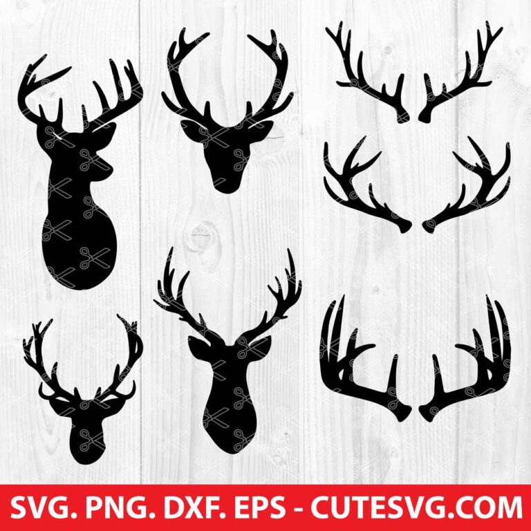 Download Deer and Antlers SVG Cut Files - Deer Horn SVG - Instant Download