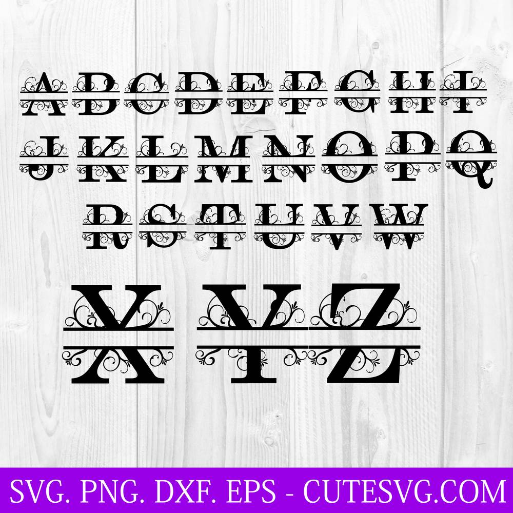 Split Monogram Bundle svg Split Monogram Letters svg Split Alphabet Svg Split Monogram SVG Split Monogram SVG Split Font SVG Regal Font