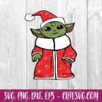 Merry Christmas Baby Yoda Star Wars The Mandalorian SVG, DXF, PNG, EPS, Cut Files