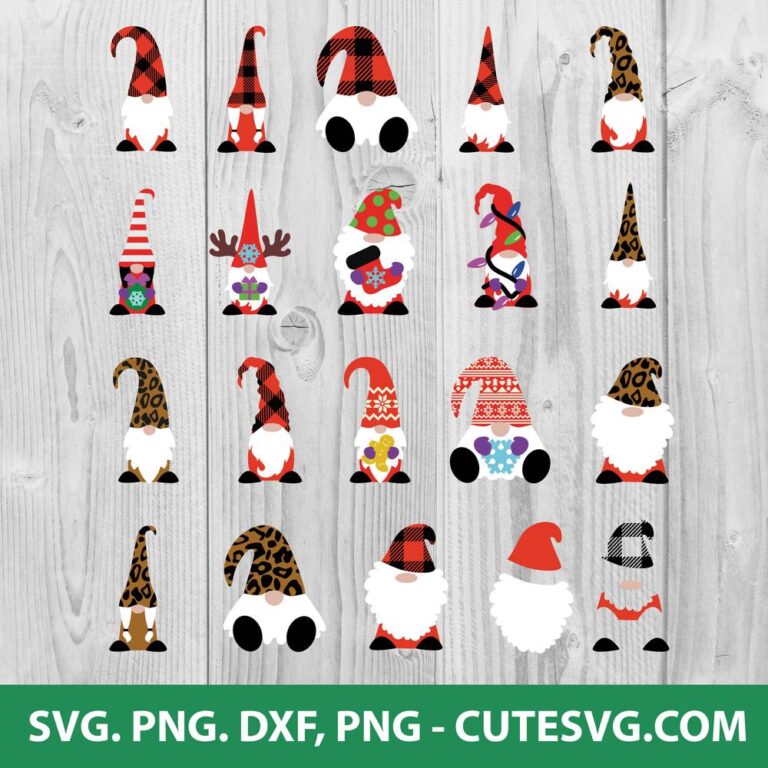 Christmas Gnomes SVG, Merry Christmas Gnome SVG Bundle, Xmas Svg