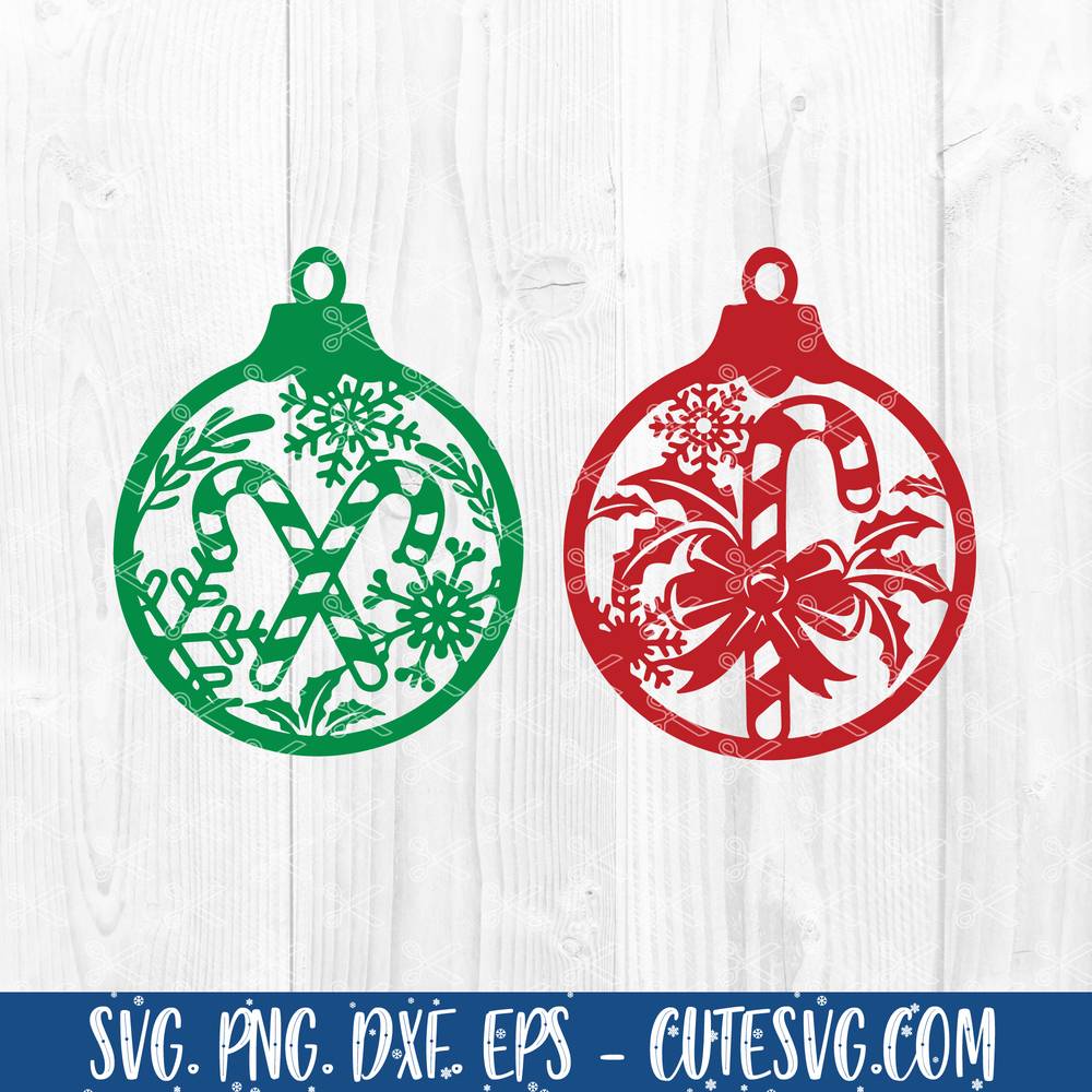 Christmas Ornament SVG Bundle, Round Christmas SVG, Xmas SVG
