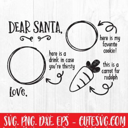 Dear Santa Cookies And Milk Svg