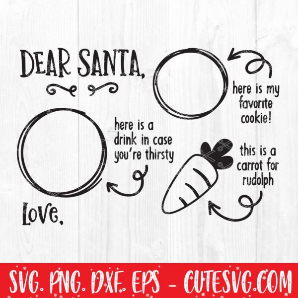 Dear Santa Cookies And Milk Svg