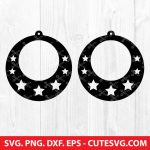 Christmas EARRING SVG Cut File - Jewelry Laser Cut Template - PNG - DXF - EPS - Cut Files