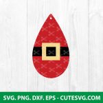 Santa Leather Earrings Tempalte SVG, PNG, EPS, DXF, Cutting Files