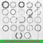 Wreath SVG Bundle, Wreath monogram SVG, floral wreath svg, heart laurel wreath svg, circle svg bundle, wedding wreath svg, circle frame svg