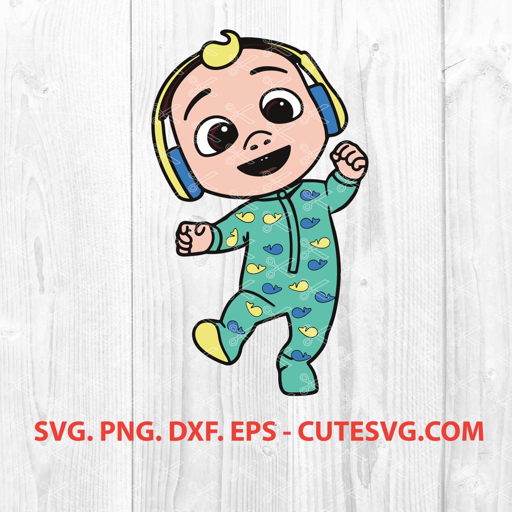 Download Baby Jj Wearing Headphones Cocomelon Svg Eps Dxf Png Cut Files
