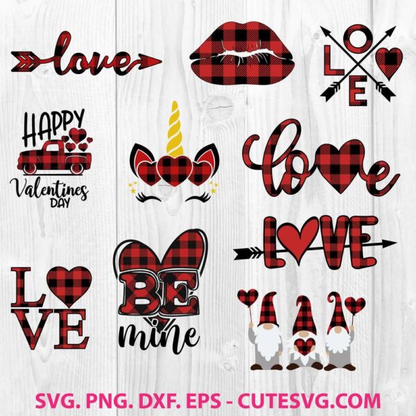 Buffalo Plaid Valentine SVG