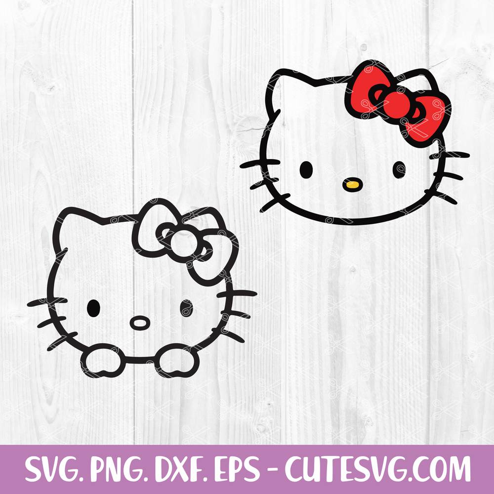 Hello Kitty SVG, Hello Kitty Cake Topping SVG File, Hello Kitty Clipart