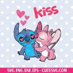 Stitch SVG Cut File, Stitch Valentines SVG, Scrump SVG, Lilo and Stitch SVG, Stitch Kiss SVG, Stitch and Angela SVG, PNG, DXF, EPS