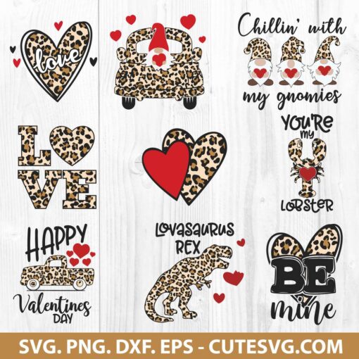 Valentine Leopard Heart SVG File