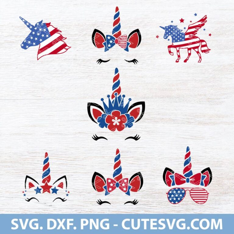 Patriotic Unicorn Svg 4th Of July Unicorn Svg Digital Download 7503