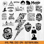 HARRY POTTER SVG bundle, hogwarts svg, harry potter clipart, gryffindor svg, harry potter logo, decal, silhouette