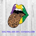 Leopard Mardi Gras Lips SVG, Mardi Gras Lips Clipart, Mardi Gras SVG, PNG, DXF, EPS, Cut Files for Cricut and Silhouette