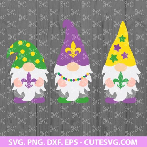 Mardi Gras Gnomes SVG File