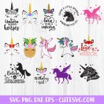 Designs Unicorn Bundle SVG, Unicorn SVG Bundle, PNG, DXF, EPS, Cut Files