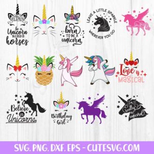 Designs Unicorn Bundle SVG