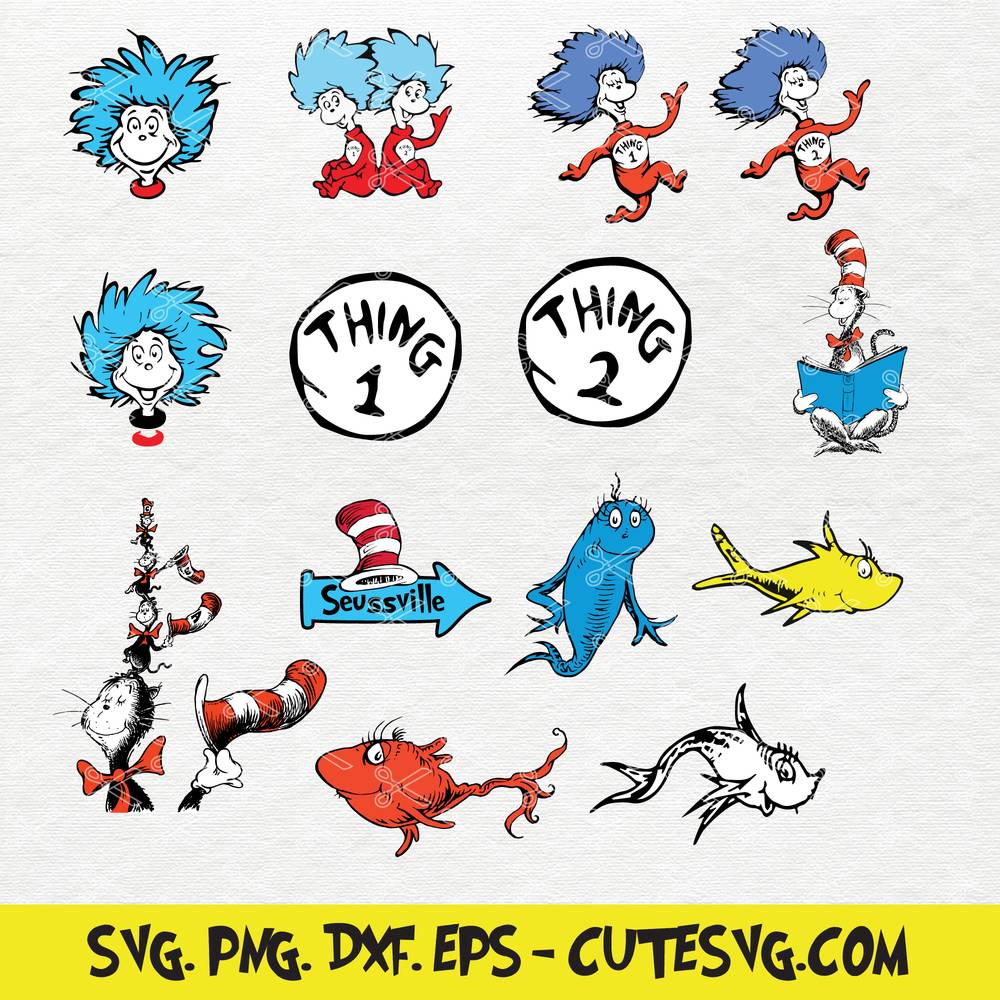 Dr Seuss SVG Cutting File, Dr Seuss SVG Bundle, Dr seuss Vector