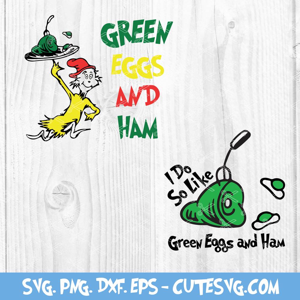 Green eggs and ham cut file Green eggs and ham svg digital file.