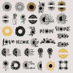 Sunflower SVG Bundle | Sunflower Wreath SVG Cut File | Sunflower Clipart PNG | Sunflower Monogram SVG