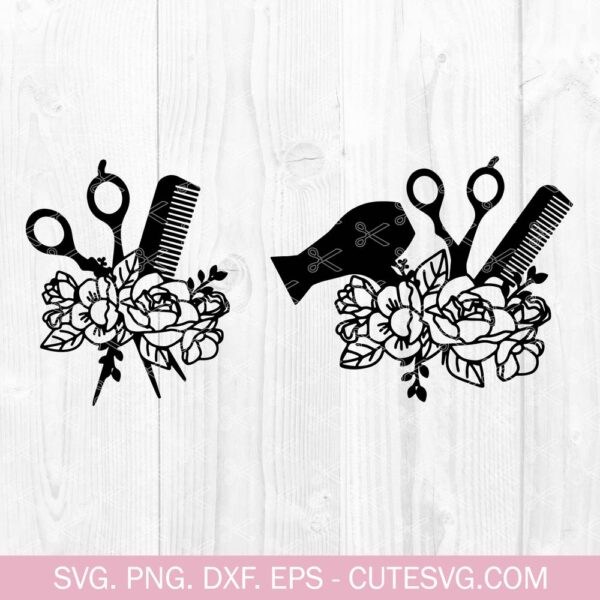 Floral Hairdresser SVG Bundle