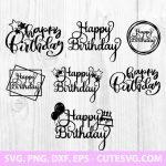 Happy birthday svg | Cake topper svg | Happy birthday cake topper svg | Birthday cake topper svg | Birthday svg | Cake topper dxf