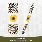Sunflower Waterslide Decal or Printed Vinyl for Pen Wraps PNG | Leopard Pen Wrap