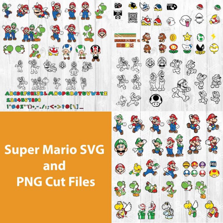 Super Mario SVG & PNG Files for Silhouette and Cricut