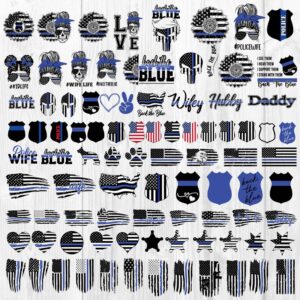 Thin blue line bundle svg